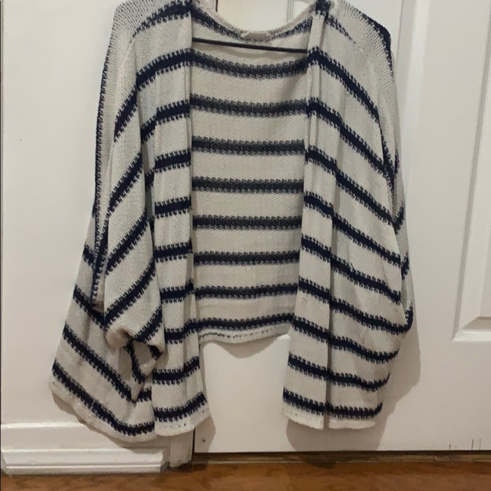 NAVY & WHITE CARDIGAN